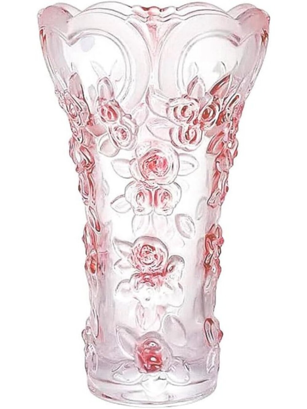 11.8" Tall Pink Crystal Glass Vase - Unique Modern Decor for Home, Weddings